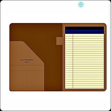 출장용 업무 카드포켓 메모지리필 회의메모수첩 리갈패드 슬림바인더 B5 루즈링지퍼 화일철, 브라운