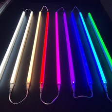LED 컬러 T5 간접조명 우물 천장 라인 거실 셀프 인테리어 간접등 무드등 형광등 플리커프리, 1200mm_초록, 1개, 기타색
