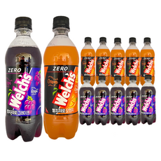 Welchs Zero汽水 葡萄味+橘子味, 12瓶