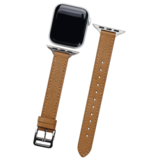 모할랩 애플워치 3/4/5/6/7/8/SE 호환 가죽 스키니 스트랩 + 보호필름, 01 브라운