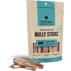 바이탈 에센셜 동결 건조 생 동물 개 간식 연어 물린 곳 2.5온스, Bully Sticks, 1.4 Ounce (Pack of 1), 1개 - 바이탈에센셜