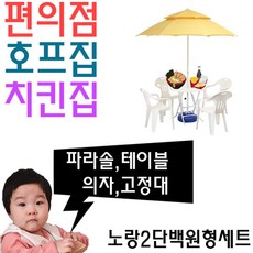wlwwlwwlstyvld_치킨집 호프집 편의점 야외 테이블용 파라솔 세트 M 행사용파라솔 치킨집파라솔 정원파라솔세트 베란다파라솔 호프집파라솔+maoyigongsi@@#, 탁자백색팔걸이백색, 안사시면후회하세요@명진 노랑2단백원형세트