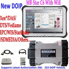 DOIP MB Star C6 와이파이 멀티플렉서 소프트웨어 SSD 태블릿 FZG1 무료 라이센스 신차 w206 223 167 214 177 자동 스캐너 도구, 1)C6 with HDD