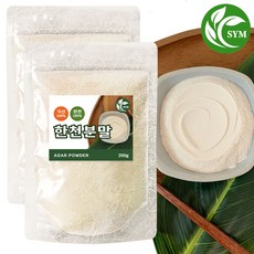 SYM 국산 우뭇가사리 한천 분말 가루 한천묵/양갱/젤리 만들기 재료, 2개, 200g