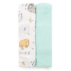 EOM Aden by aden anais Silky Soft Swaddles Ellie Parade and White 2p [white] - E084207ND7C1KV1
