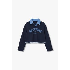 지컷 부클 레터링 데님 카라 넥티셔츠7224340605 백화점 아울렛 (4068067)