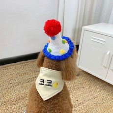 유앤펫 강아지 고양이 니트 꼬깔 모자 M(3COLOR), 핫핑크