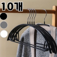 샵베이 어깨뿔방지 논슬림 PVC 라운드 옷걸이, 10개, 모던블랙