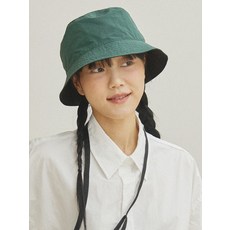 KAPPY DESIGN REVERSIBLE BUCKET HAT GREEN BLACK - kappy모자