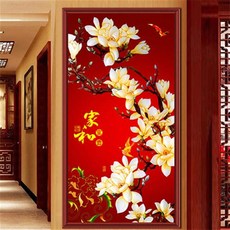 모란과목련십자수