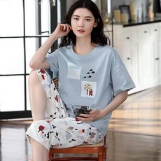마이엠 여성잠옷 홈웨어 실내복 반팔티 7부바지 셋트