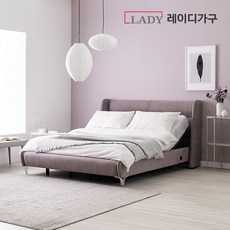 레이디가구 라휴 모션베드 킹 침대, 라이트그레이