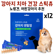 펫생각 하루치카 스틱츄 강아지 덴탈 껌 갈퀴형 치아관리, 12개 - 펫생각하루치카