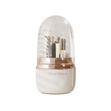 솔이네 회전 화장품 브러쉬 보관함 정리함, 화이트, 1개