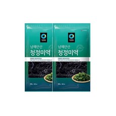 청정원 엄마손맛 맞벌이 우리가족 남해안산 청정 미역 100g(40인분) x2개 국민국 아기국 산모 자취 집밥 간편식 오이냉국 무침 생일 산모 출산 미소장국, 16세트