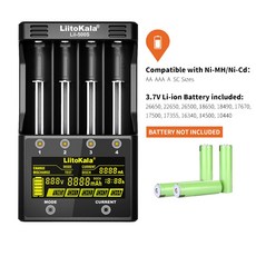 LiitoKala lii 500S LCD 3.7V 1.2V 18650 26650 21700 배터리 충전기 배터리 용량 터치 컨트롤 테스트|충전기|, lii-500S adapter, 1개, 러시아