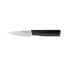 KitchenAid 클래식 톱니 패링 나이프 맞춤형 핏 블레이드 커버 8.9cm(3.5인치) 날카로운 주방 칼 고탄소 일본 스테인리스 스틸 블레이드 블랙