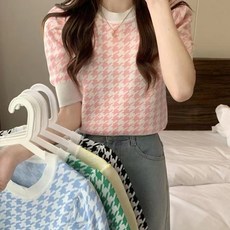 여성 체크니트