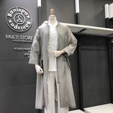 [보니스팍스] NC02 루즈핏 집업 롱 점퍼 X38JP100