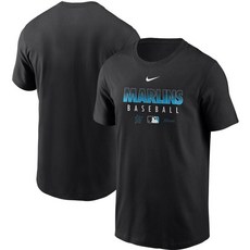 [미국정품] 284661 나이키 MLB팀 티셔츠 Miami Marlins Nike Authentic Collection Team Performance T-Shirt - Black