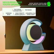 미니 블루투스 스피커 RGB LED 야간 조명 램프 무선 라우드 음악 HiFi 스테레오 사운드 서브우퍼 소규모, 한개옵션0 - 블루투스스피커