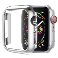HOCO Compatible Apple Watch54 케이스 애플 워치 커버 44mm 도금 PC 소재 경량 초부 내충격성 탈착 간단 Apple Watch 보호 케이스 Apple Watch Series54에 대응(44mm실버)