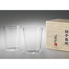 우스하리 Usuhari 컵 쇼토쿠 글라스 우든 박스 2 Piece M, Pine Knife – glassmakin