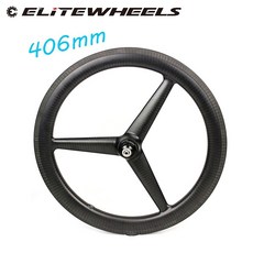 자전거바퀴 휠 타이어 테이프 그립 ELITEWHEELS트라이 스포크 클린처 406mm 카본 BMX 포딩 림 광택 매트 3 파워웨이 허브, gear rear
