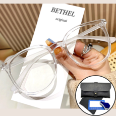 BETHEL 블루라이트 차단안경 뿔테 세미 오버사이즈 안경 ETHEL 블루라이트 차단 오버핏 패션 안경