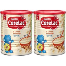 Nestle Cerelac 네슬레 세레락 5씨리얼 with 밀크 400g 2캔, 1개 - 세레락