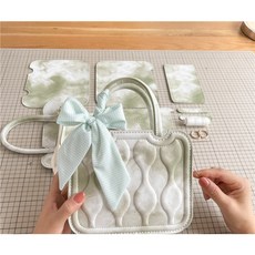 가죽공예키트 가죽공예 DIY 크로스백 숄더백 가방만들기 패키지 세트 수제 핸드메이드 재료 카키 1개, 그린 * 1개