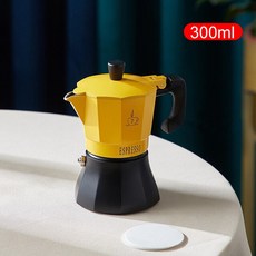 클래식커피 모카 포트 알루미늄 에스프레소 커피 메이커 스토브 탑 이탈리아 브루어 150/300ML 주방 커피, 08 300ML yellow