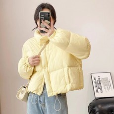 발리걸 스트링 크롭 숏 캐주얼 다운 패딩 점퍼