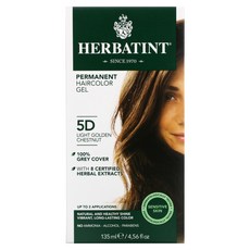 Herbatint 모발 염색 퍼머넌트 헤어컬러 젤 5D 라이트 골든 체스트넛 135ml, 1개