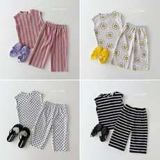데일리베베 기획) 패턴플리츠세트 유아동상하세트 플리츠세트 데일리룩 단체룩 여름아동복