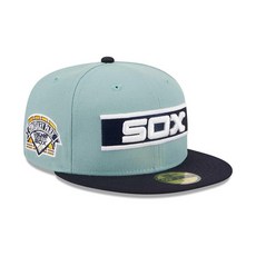 New Era 블랙 프라이데이 남성용 라이트 블루 네이비 시카고 화이트삭스 비치 키스 59FIFTY 피티드 모자