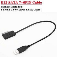WvvMvv USB 2.0 to Mini Sata II 7 6 13 핀 어댑터 컨버터 케이블 노트북 CD/DVD ROM 슬림 라인 드라이브 HDD 캐디, [01] USB 2.0 to Mini Sata, 한개옵션2