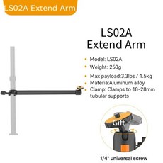 VIJIM LS01 확장 C 삼각대 클램프 90CM 데스크 스탠드 링 라이트 SLR 스마트폰 고프로용 라이브 붐 암 볼, 7) LS02A, 1개