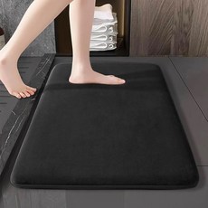1+1 프리미엄 극세사 발매트, 블랙, 블랙, 2개