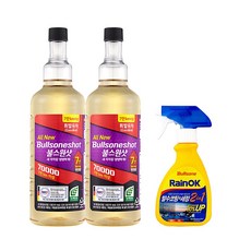불스원 불스원샷 70000 2개입 500ml 휘발유 + 레인OK 발수코팅세정 2in1 사은품, 2개, 휘발유 500ml