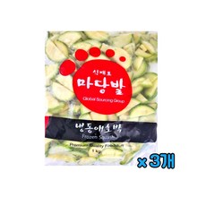 마당발 냉동 애호박(반달) 무려배송 식재료 슬라이스 되어 간편 조리 국 찌개 볶음 반찬 다양한 요리활용, 3개