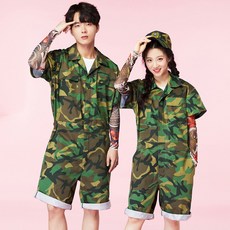 남녀공용반팔반바지점프수트