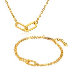 순금클립목걸이팔찌세트