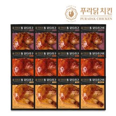 [푸라닭치킨] 통닭다리구이 3종 세트 250g12팩 블랙알리오4+매콤악마4+파불로4, 12개, 250g