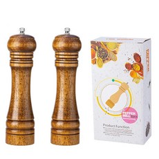 나무 후추 밀 소금 연마 갈이 갈기 목재 세라믹 로터 리필, 4.YMQ-8in-2PCS