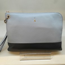 엘레강스 컬러가 투톤 세련된 지퍼라인 천연소가죽 여성 클러치