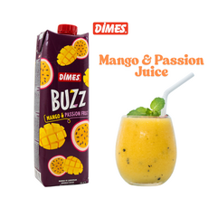 Dimes BUZZ Mango & Passion Fruit Drink Turkiye 망고 & 패션 과일 음료 주스, 6개, 1L