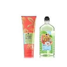 Bath and Body Works 배쓰앤바디웍스 피치앤 허니 아몬드 트리플 바디크림앤 샤워젤 각 236ml 295ml, 1개, 1g