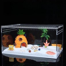 달팽이 소라게 키우기 백와 놀이터 습식은신처 개구리 집 생태 도둑게 수조 사육장, 패키지 2, 1개