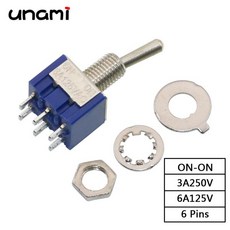 MTS-102 토글 스위치 미니 전원 단추 더블 스로우 2 핀 3 6 5 개